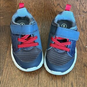 Toddler Sneakers navy and red Hook & Loop Strap Cat & Jack Size 6